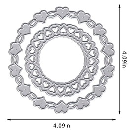 Heart Wreath Metal Cutting Dies for Card Making, Wreath Background Die Cuts Carbon Steel Embossing Stencil Template Cutting Tools for DIY Scrapbooking Paper Card Photo Album Craft Supplies