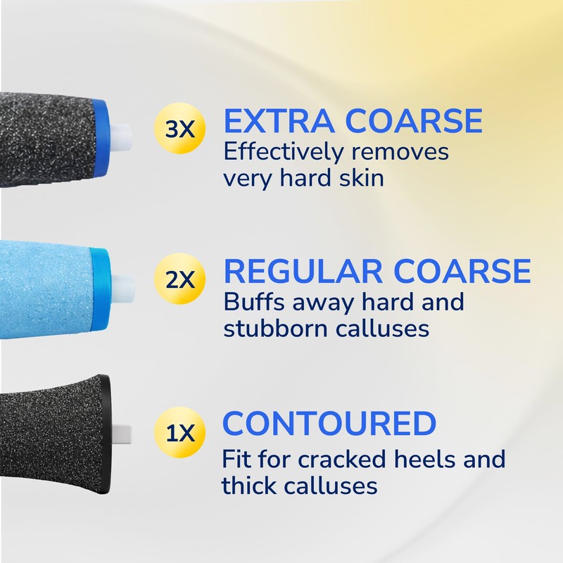 Dr. Scholl's Electric Foot File Replacement Roller Heads - Buffs