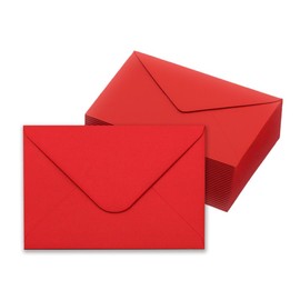 IPEA Buste Rosse con Cartoncino Interno Rosso - 20 Pezzi - Biglietti 14 X 9 cm con Cartoncino per Regali di Natale, Eventi, Festività Natalizie, Compleanno - Bustine per gli Auguri - Lettere