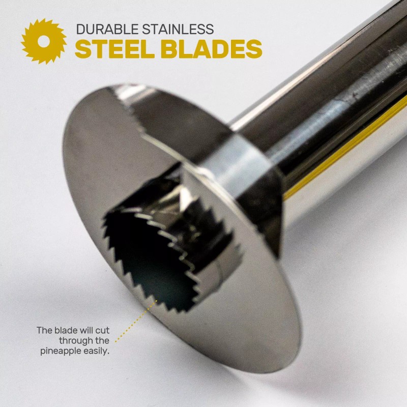Exultimate Pineapple Corer Cutter Stainless Steel Fruit Peeler Slicer Yellow