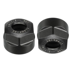 TOP-VIGOR 2 Pcs ER11-A(M14) Collet Clamping Hex Nut, M25 x 0.75mm Thread, 9mm Bore, Precision Ground Cast Steel Collet and Nut Set for CNC Milling Chuck Holder Lathe Tooling