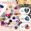 sourcing map 50Pcs Heart Rhinestones, 10mm Pointed Back Heart Glass