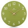 Lafocuse 12 Inch Silent Olive Green Wall Clock Battery Operated