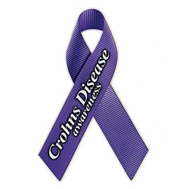 Magnetic Bumper Sticker - Crohn's Disease Support Ribbon - Awareness Magnet - 4.25" x 7"