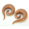 Scrap Metal 23 Pair Red Saba Wood Spirals 8mm -