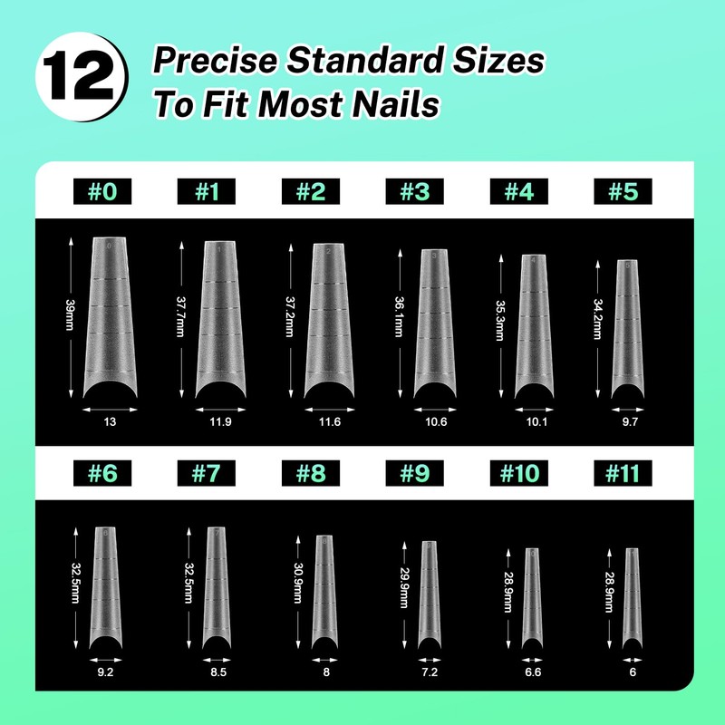 JODSONE Long Coffin Nail Tips Soft Gel Matte Half Cover