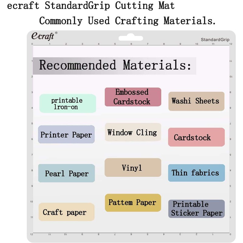 Ecraft カッティングマット シルエットカメオ 3/2/1用 12×12インチ ストロンググリップ1点&スタンダードグリップ2点&ライトグリップカッティングマット1点付き シルエットカメオ用 クラフト/ソーイング/あらゆるアートの交換用