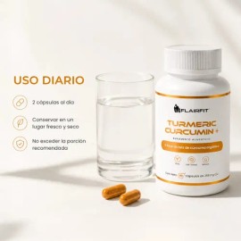 Flairfit® Cúrcuma (Turmeric) 60 cápsulas | Suplemento alimenticio | Antioxidante