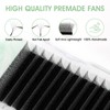 Natuhana Eyelash Extensions, 0.07 D Curl, 9 mm Volume, W-Shaped,