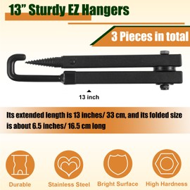 Sadnyy 3 Pcs 13'' Tree Stand Bow Hanger Bow Hunting Accessories Tree Stand Accessories for Hunting Bow Holder Archery Tree Stand Bow for Hunting Outdoors Sports (Black)