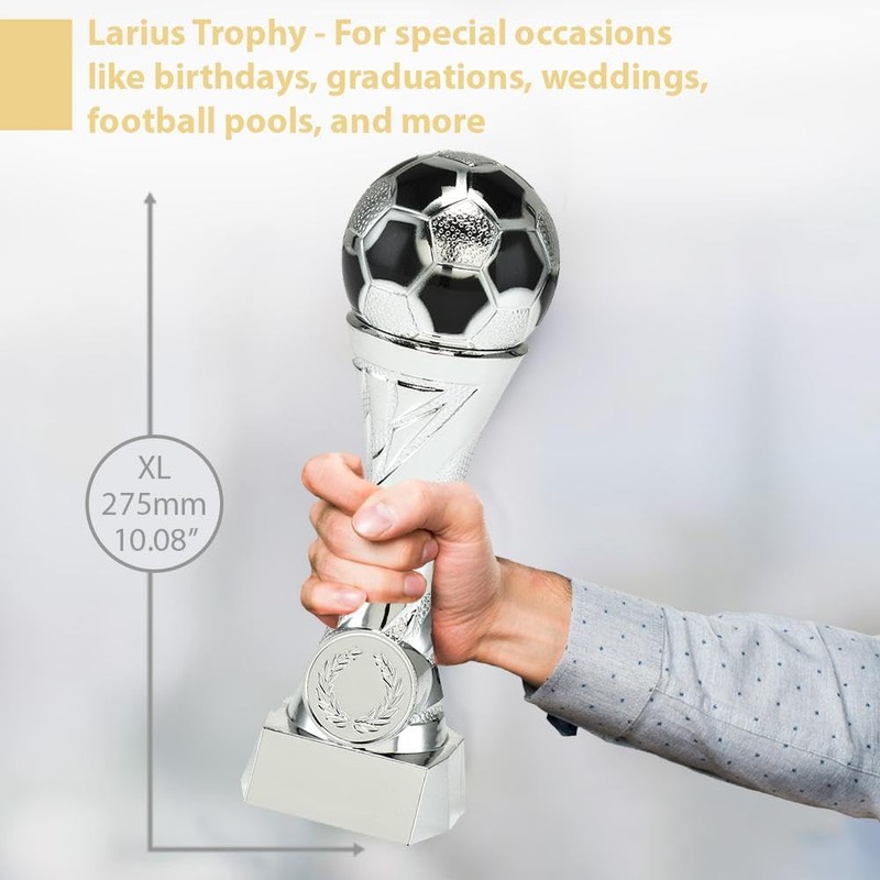 Larius Football Cup Award Trophy in Gold and Silver (without