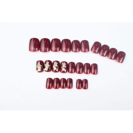 Set of 24 Nails Nail Tips False Nails Wine Star Moon Galaxy