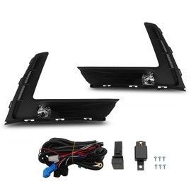 Aspaton Front Fog Light Assembly Compatible with 2023 2024 CRV CR-V Driver Side and Passenger Side Bumper Fog Lamp w/Bezel & Wiring Harness & Switch Set 6000K White