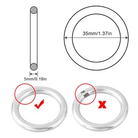 Abimars 1" Seamless Metal O Ring, 10 Pack 304 Stainless Steel Rings Load 320lbs, Solid, Heavy Duty Multi-Purpose Metal O-Ring for Macrame,Dog Leashes