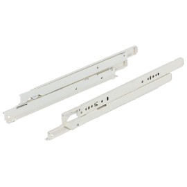 Gedotec Schubladen-Schiene Vollauszug 250 mm Rollenführung für aufliegende Montage | Schwerlast-Schienen mit Tragkraft 50 kg | RAL 9001 weiß | MADE IN AUSTRIA | 1 Paar - Auszüge für Holz-Schubkästen