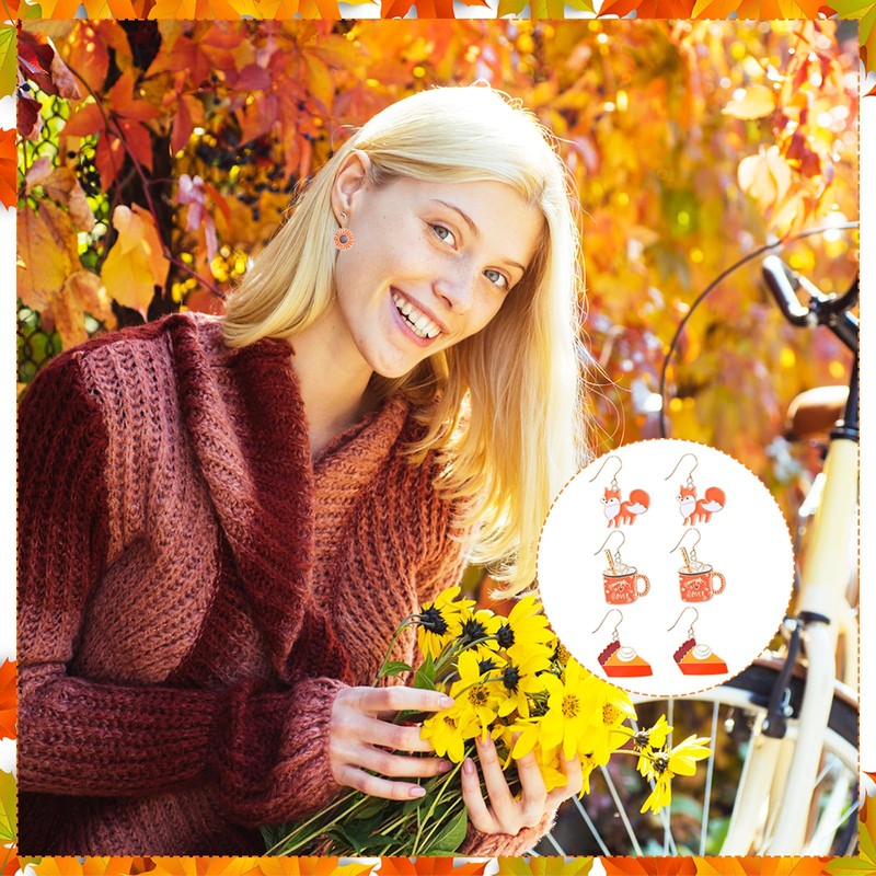 Sasylvia 36 Pairs Thanksgiving Earrings for Women Holiday Earrings Variety