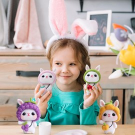 Oududianzi Crochet Kit for Beginners, 4PCS Cute Animals-Rabbit, Beginner Crochet Animal Kit for Adult Kids with Step-by-Step Instruction Tutorials and Yarns, Hook, Knitting kit