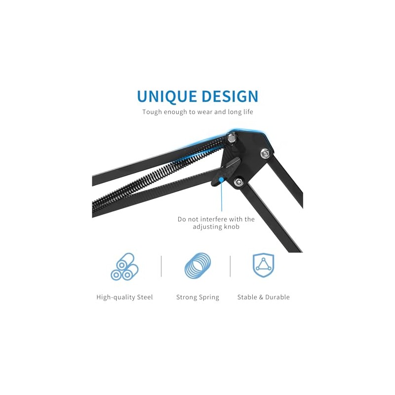 FEELWORLD AMS1 Micrófono Boom Arm, ajustable Mic Arm Stand con