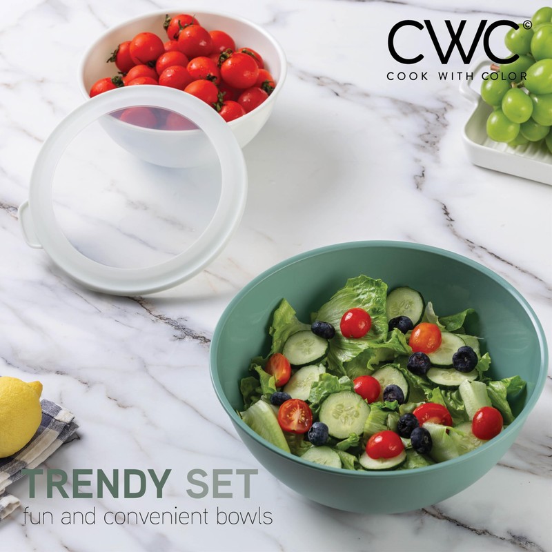 COOK WITH COLOR Mixing Bowls with TPR Lids - 12