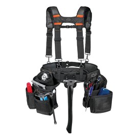 Dead On Tools - 1680 Denier Poly Carpenter’s Tool Belt with Suspenders (HDP400945) , Black