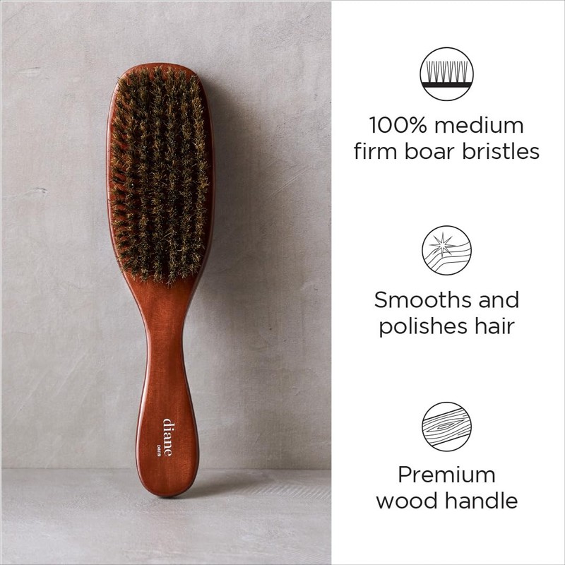 Diane Premium 100% Boar Wave Brush for Men and Barbers,