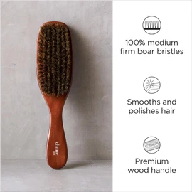 Diane Premium 100% Boar Wave Brush for Men and Barbers, Mens Hair Brush– Medium Bristles for Thick Coarse Hair – Use for Detangling, Smoothing, Wave Styles, Soft on Scalp, Restore Shine and Texture