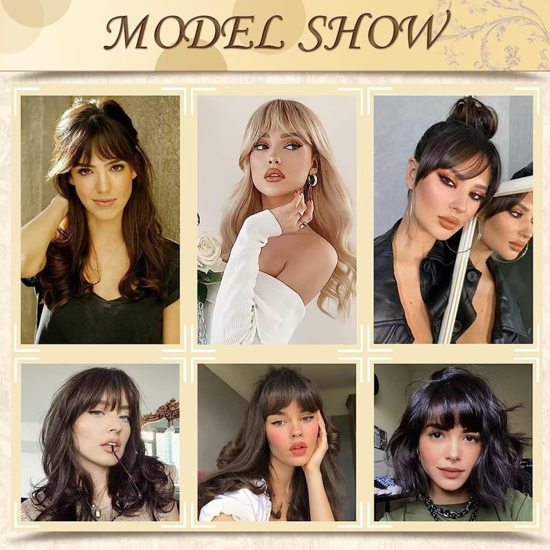 RUNRAYAY Clip in Bangs, Fake Hair Extensions Hair Clip on