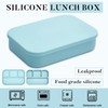 Teenyyou Silicone Bento Box Lunch Box for Adult 4 Compartment
