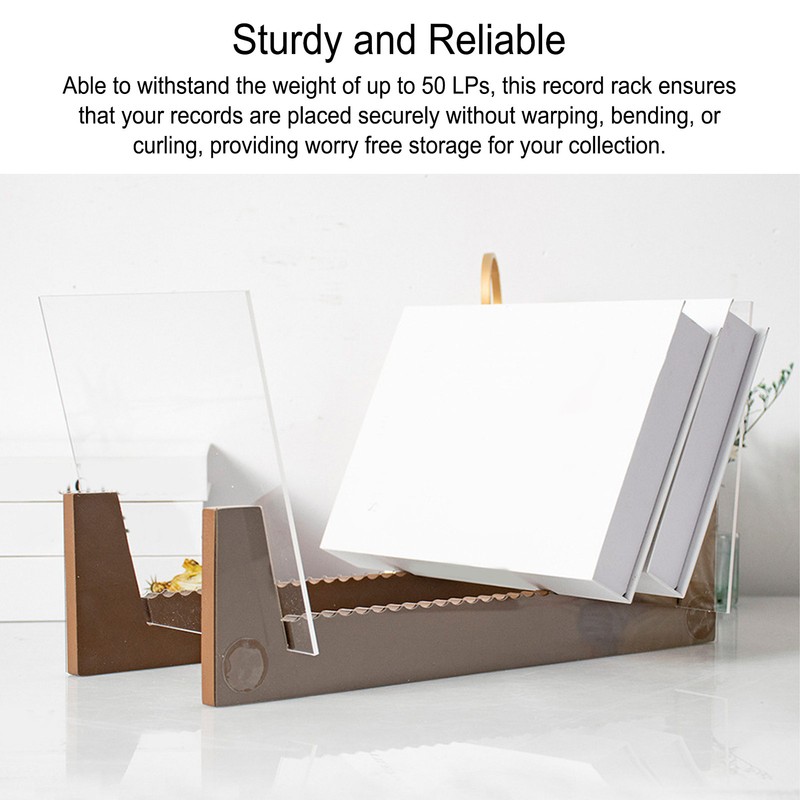 Vinyl Record Storage Holder Wooden Acrylic Multifunctional Retro Vinyl Record