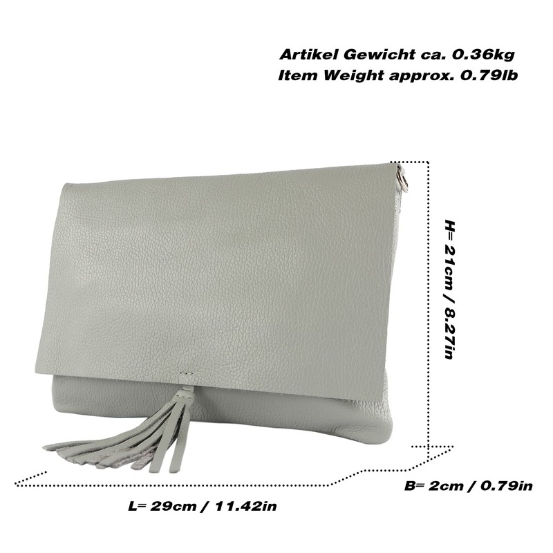 modamoda de - T241 - Italian Leather Clutch Shoulder Bag