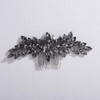 Teyglen Simple Full Rhinestone Crystal Wedding Hair Comb Bridal Grey