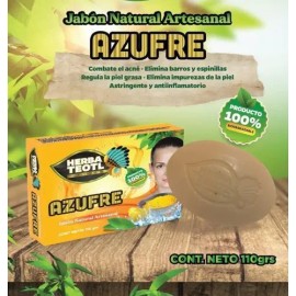Jabón Artesanal De Azufre 4 Pzs Para Los Barros Y Espinillas                                                                                          