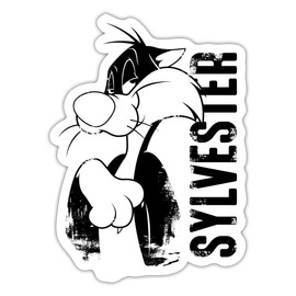 Spreadshirt Looney Tunes Sylvester Sticker, 10 x 10 cm, White Matte