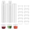 100 Pieces Plastic Sauce Cups 25ml Plastic Containers with Lids