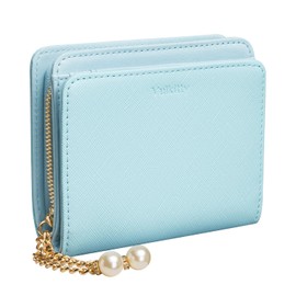 Vulkitty Purses for Women RFID Blocking Leather Bifold Card Wallet Double ID Window Compact Credit Card Holder with Zipper Pocket
