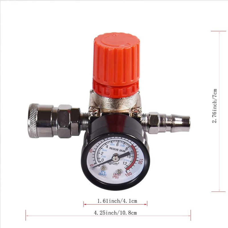 FBANG Air Compressor Pressure Regulator with Dial Indicator, 0-175 PSI