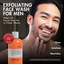 Anthony Exfoliante facial - 8 oz - Aloe vera - Arena, Algas - Manzanilla - Vitamina C - Calma - Protege -Refresca                                     