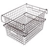 Home-Complete 2 pcs 16"x12" Large Stackable Wire Baskets, Organizer Stacking
