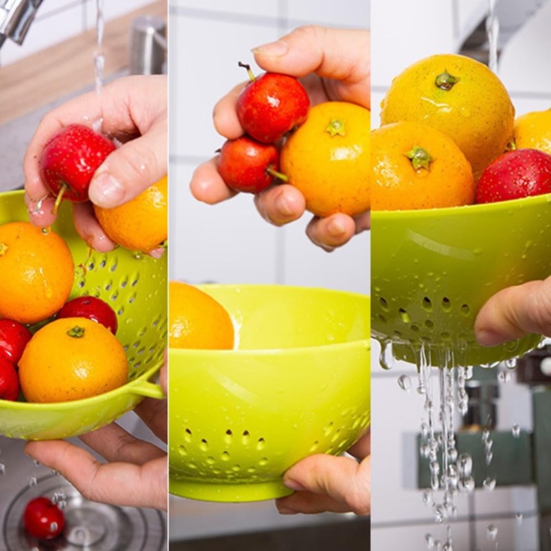couponhub Heavy Duty 6 Inch Food Colander,Large Capacity Vegetable Strainer