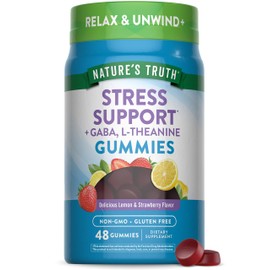 Nature's Truth Nature's Truth Stress Relief Gummies for Adults | with Gaba, L Theanine, and Lemon Balm | Lemon Strawberry Flavor | Non-GMO & Gluten Free Supplement