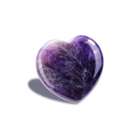 CrystalTears Amethyst Heart Stone 60 mm Large Crystals Healing Stones Heart Shape Worry Stone Reiki Healing Gemstone Amullet Spiritual Gifts for Women