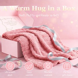 Birthday Gifts for Women, 9Pcs Spa Gift Basket Self Care Get Wll Soon Gifts for Women, Bath and Body Relaxation Spa Set, Mothers Day Gift for Mom Her Sister Wife Grandma Friends w/ Blanket