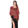 PASKMLNA Reversible Paisley Pashmina Shawl Wrap Elegant Colors (A18-20 Hotpink-olive)