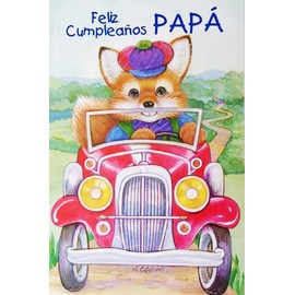 Feliz Cumpleanos Papa Tu Eres El Mejor - Happy Birthday Dad Greeting Card in Spanish Espanol with Fox