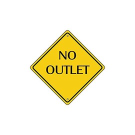 No Outlet Road Warning Metal Aluminum Street Sign 12x12