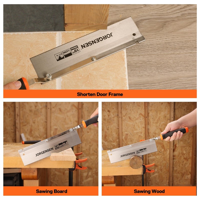 JORGENSEN 10" Dovetail Reversible Saw, Professional Cutting Jamb Saw, 13TPI