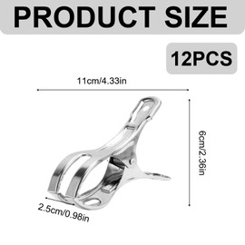 HOPEYMY26 Pack of 12 pool clips, tarpaulin clips for pool cover, metal clamping clamps, clamping device with strong clamping force for above-ground pools, tumble dryers, etc. (basic colours)