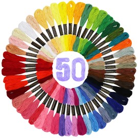 Embroidery Floss Skeins 50 Colors Friendship Bracelet Making Kit Cross Stitch Threads Kit Embroidery Bracelet String