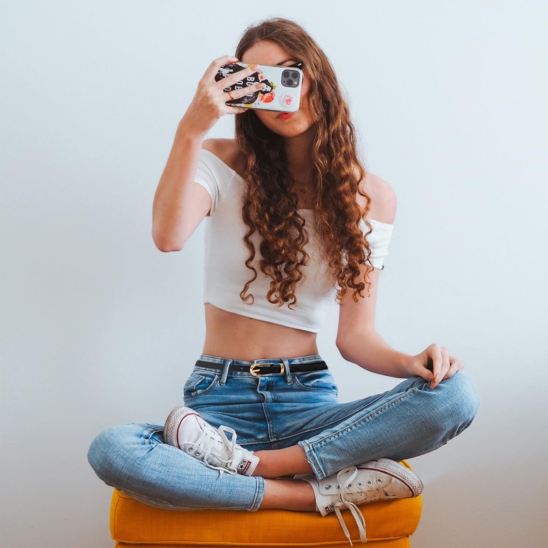 HOTWILL 4 Pack Thin Belts for Women Skinny Leather Belts