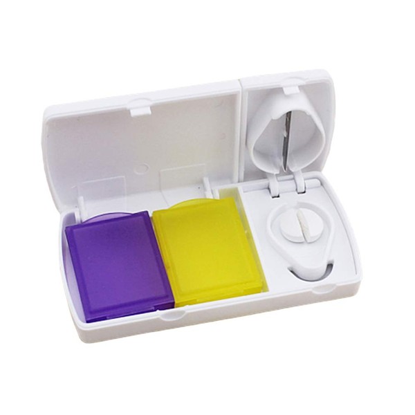 Heallily Pill Box Grinder Medicine Portable Travel Home